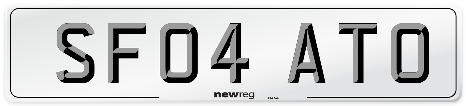 SF04 ATO Number Plate from New Reg